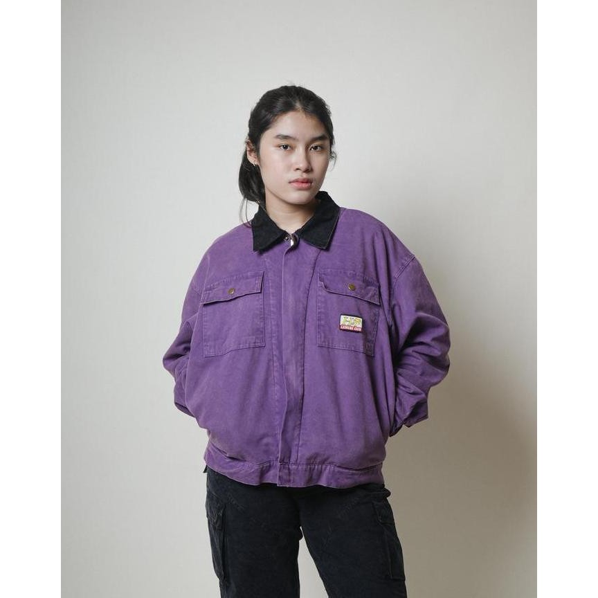 Promo Hoi Polloy - Jacket - Plum (Purple)  Fleece Unisex Pria Wanita Jaket Outer