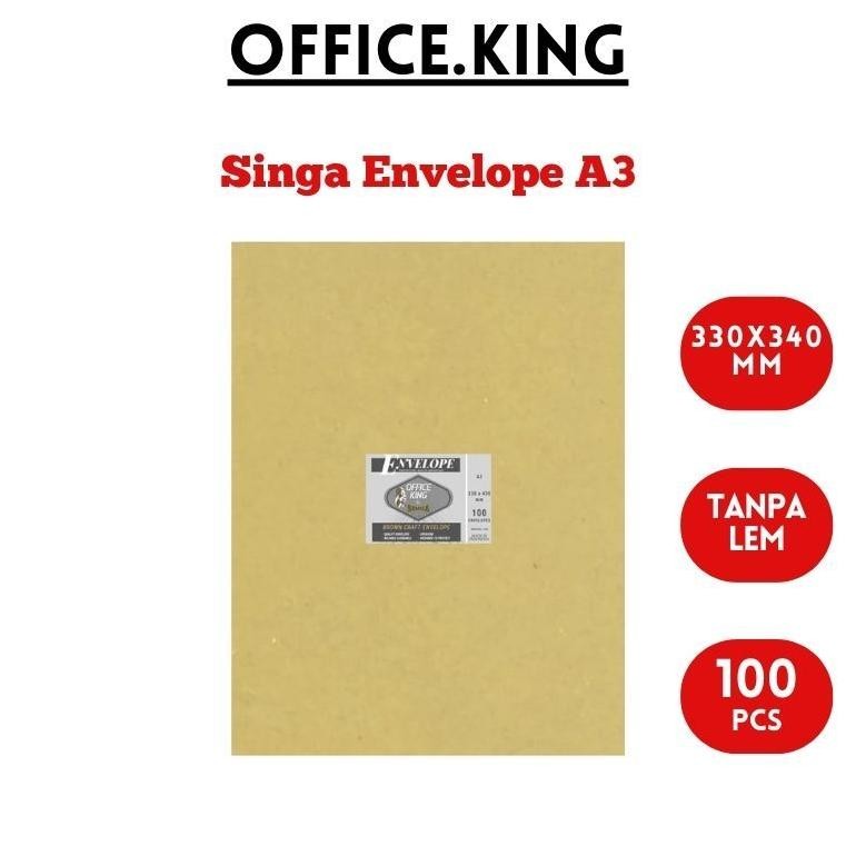 

Baru Amplop Coklat A3 330x430mm Isi 100pcs | Amplop Besar Dokumen Office King by Singa