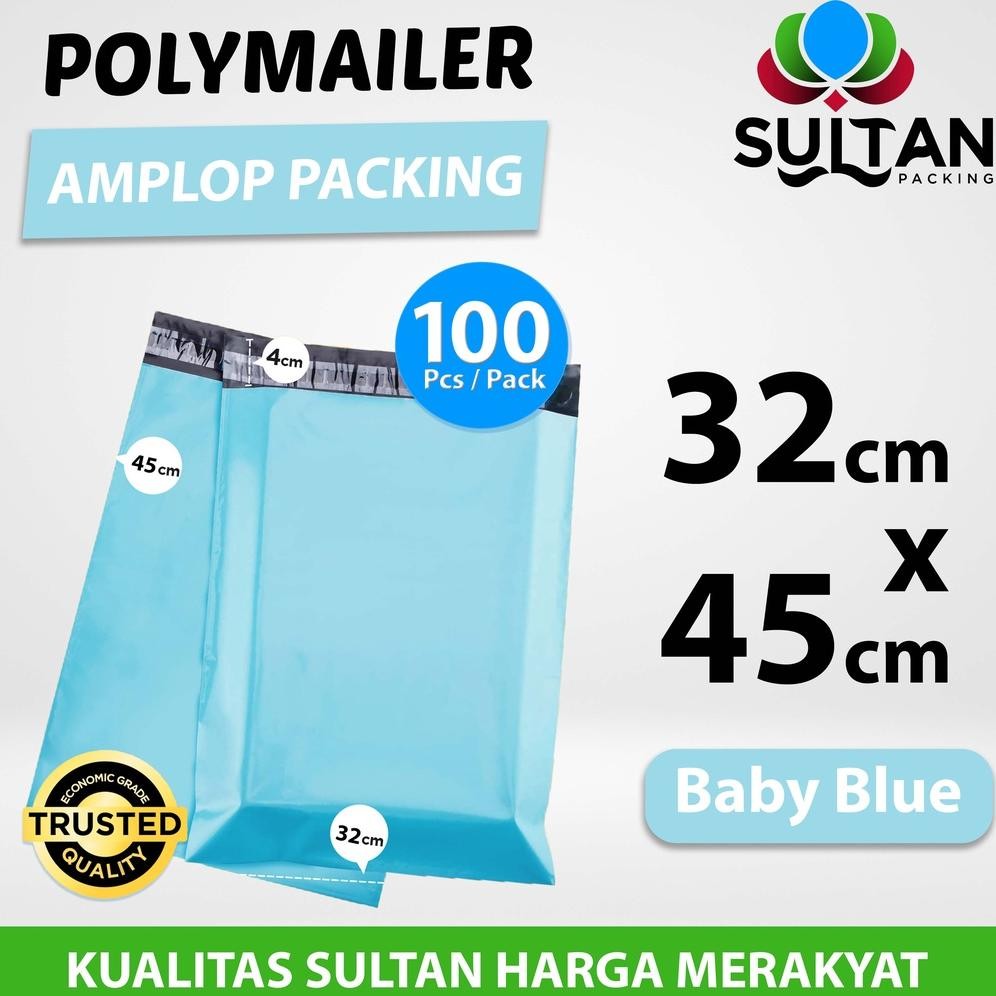 

Baru Polymailer Tosca / Baby Blue 32x45cm - Amplop Plastik Packing Olshop Termurah