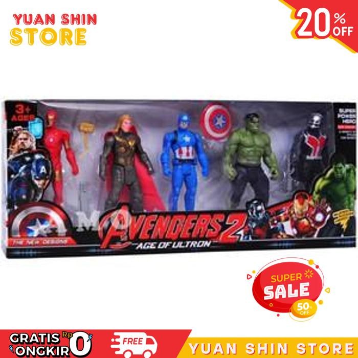 ROBOT AVENGERS ISI 5 PCS 2115 -MAINAN EDUKASI ANAK MAINAN ANAK COWOK KADO ANAK COWOK/ HIASAN KUE ULA