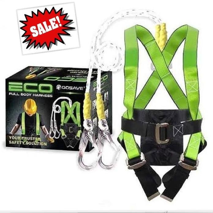 

Terlaris Safety Belt Gosave Eco Full Body Harness Double Big Hook Besar