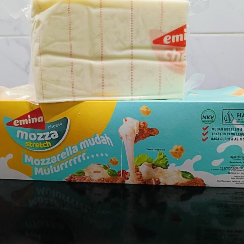 

Baru Keju Mozzarella Emina Stretch Repack 500g - Mozarella Tarik Lumer