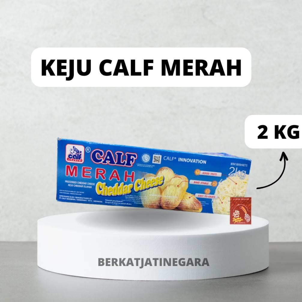 

Baru Keju Calf Merah Cheddar 2kg - Keju Leleh Block untuk Masakan