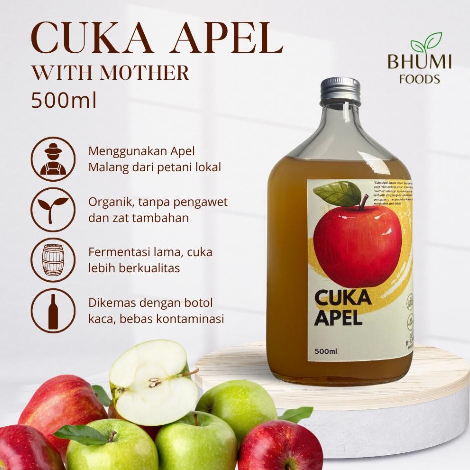 

Cuka Apel With Mother Ml Bhumi Foods Cider Vinegar With Mother Organik Botol Kaca