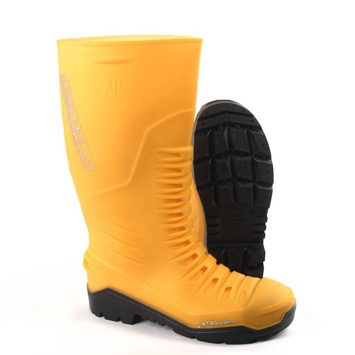 

Terlaris Sepatu Boot Safety Tinggi Metaguard Ap Boots Kuning Hitam Toe Cap Besi Karet Anti Slip Lokal Shoes