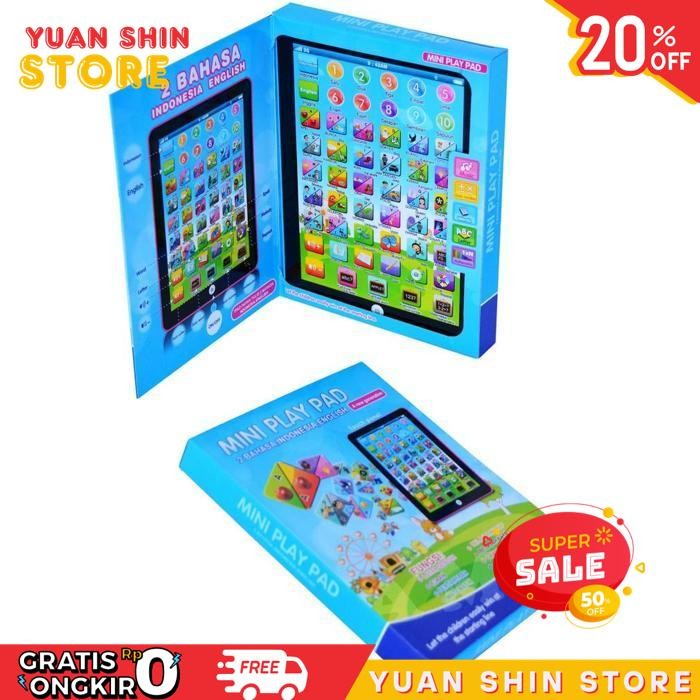 MAINAN EDUKASI MINI PLAYPAD 2 BAHASA INGGRIS INDONESIA ENGLISH EDUKATIF ANAK USIA UMUR 2 3 4 5 6 TAH