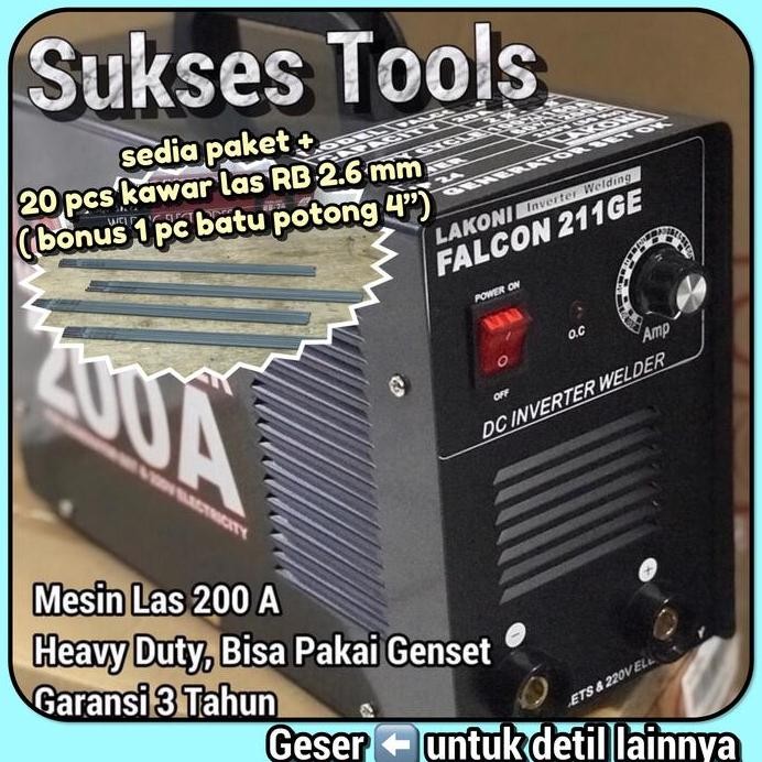 

Terlaris Mesin Las Lakoni 200 A Falcon 211 Ge 211Ge Bisa Genset Garansi 3 Tahun