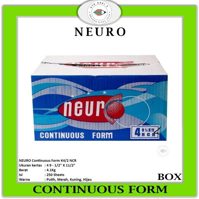 

CONTINOUS FORM 91/2 X 11 4 PLY/2 ( K4/2 NEURO ) NCR / KERTAS KOMPUTER