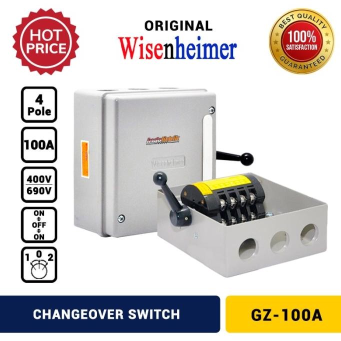

Terlaris Change Over Switch 4P 100A Wisenheimer Cos Ohm Saklar Genset 100 A Ori