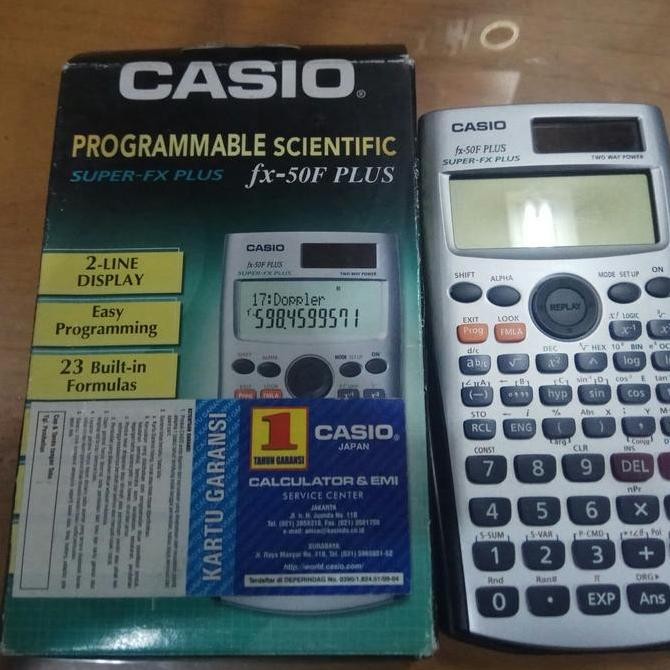 

restock KALKULATOR/CALCULATOR SCENTIFIC CASIO FX 50F#ORIGINAL DAN GARANSI