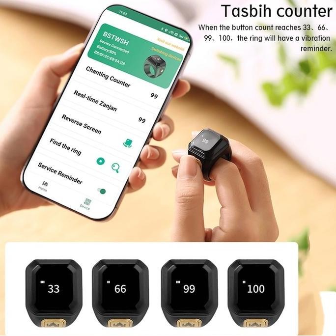 Tasbih digital ring led Zikir Ring Cincin Tasbih ring