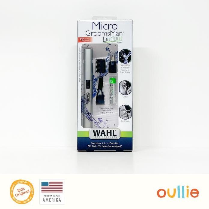 Terlaris Wahl Micro Groomsman Lithium Men'S Personal Ear, Nose & Brow Trimmer