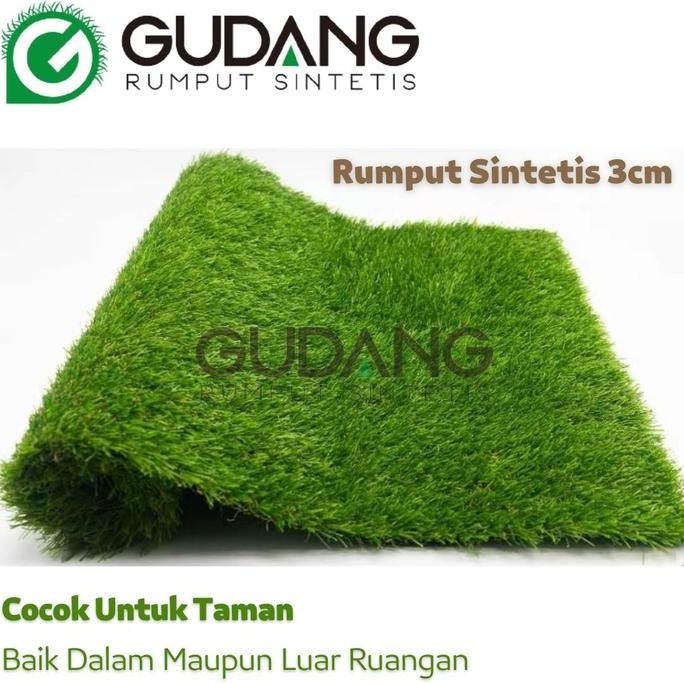 Rumput sintetis 3CM rumput palsu, 1ROLL 2 Meter X 25 Meter