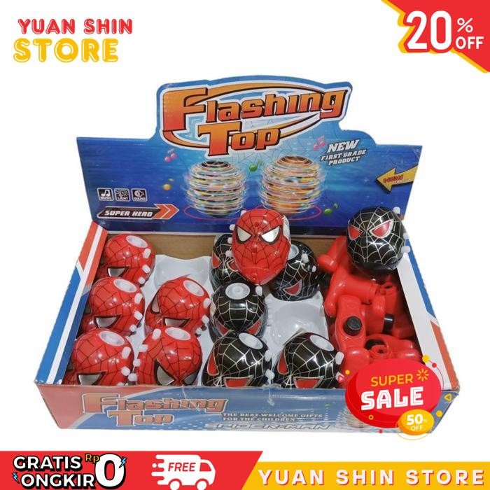 PROMO MAINAN GANGSING ANAK/MAINAN GASING ANAK KARAKTER KATUN - SPIDERMAN/MAINAN GANGSING TERBAIK