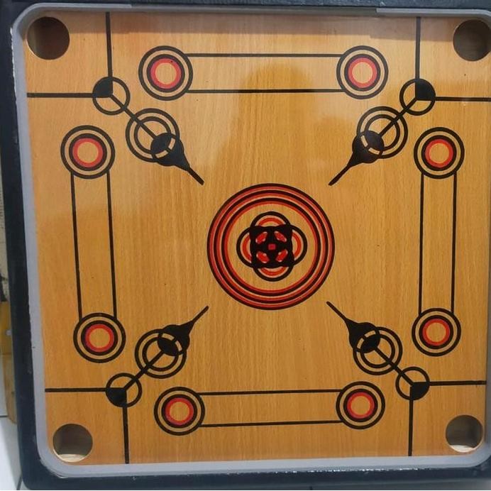 Terlaris Meja Karambol/Papan Karambol Anak Mini 50 X 50 Cm Bonus Koin Dan Kristal Board