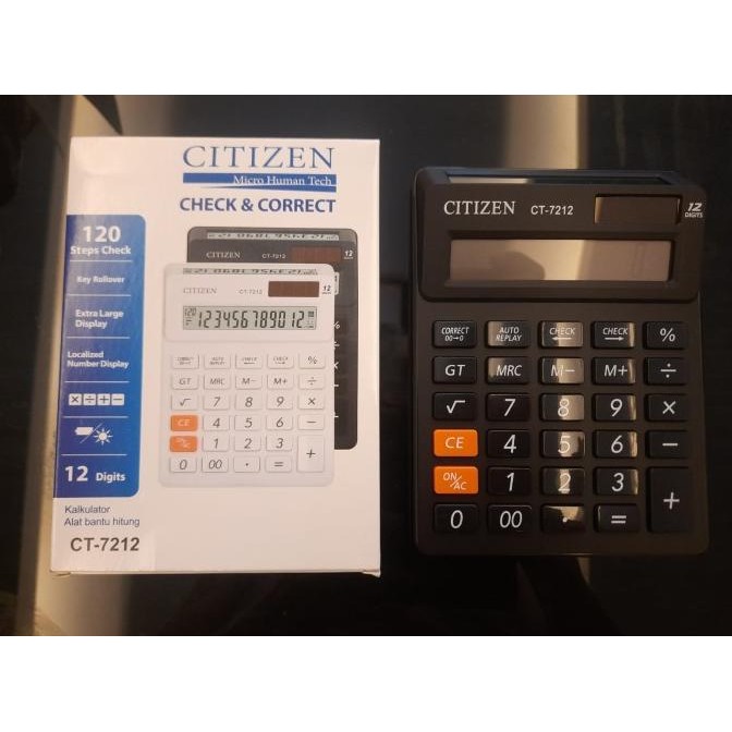 

restock CITIZEN CT-7212 Calculator 2 Display Layar LCD / Kalkulator 12 Digits CT7212