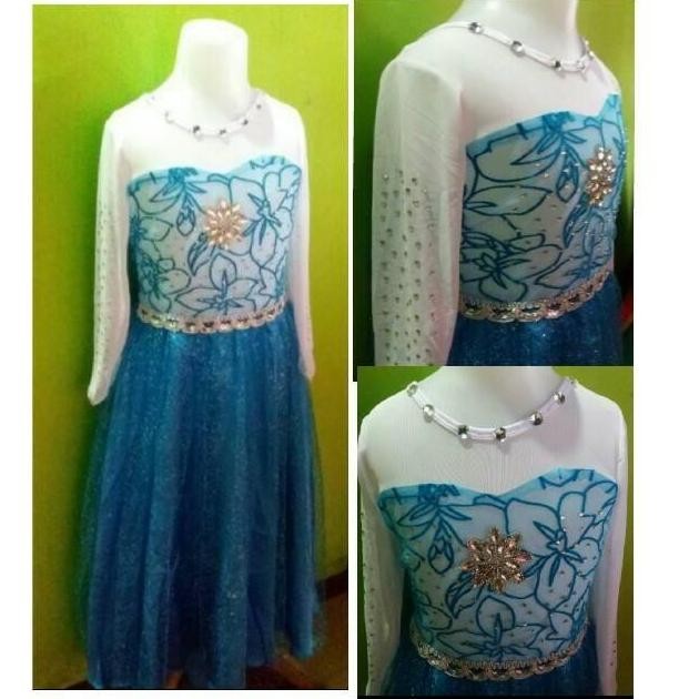 new  Kostum Elsa Frozen anak  4 - 8  Tahun / Baju Ulang Tahun Princess