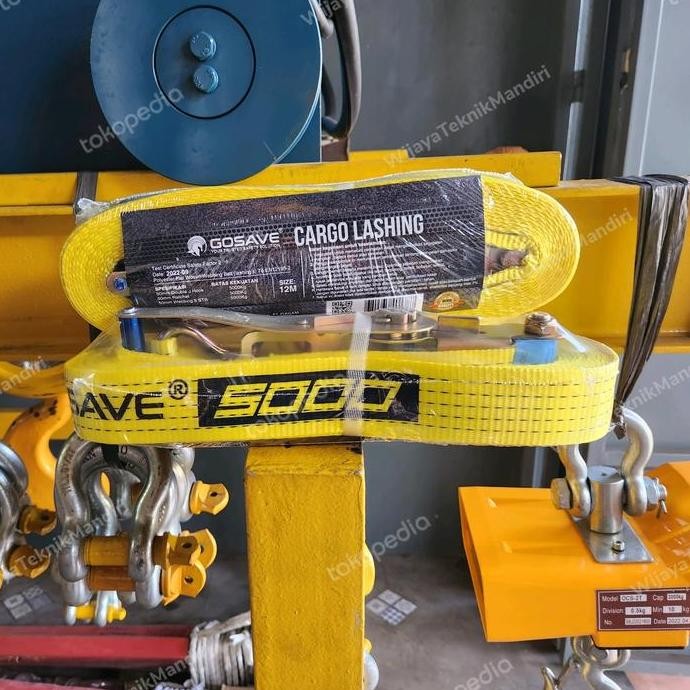 

Terlaris Gosave Rachet Tie Down / Lashing Belt Caps 5 Ton X 12 Meter