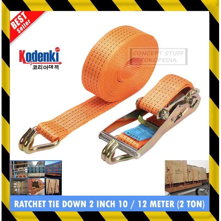 

Terlaris Tali Pengikat Barang Ratchet Tie Down Webbing Cargo Trek Belt 10M 12M