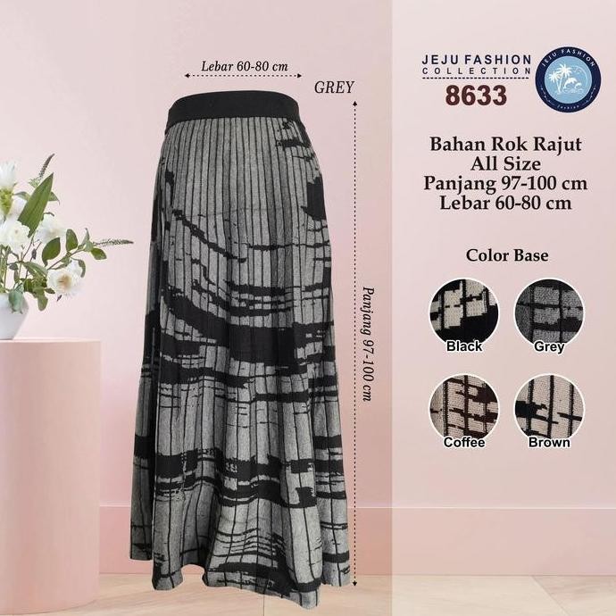 Rok rajut motif panjang import tebal dan halus wanita - 8633