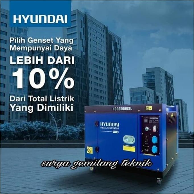 

Terlaris Genset Generator Silent Diesel Hyundai Hdg 6500Dsl