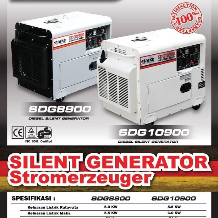 

Terlaris Genset Silent Diesel 6000 Watt 1 Phase Starke Sdg 10900