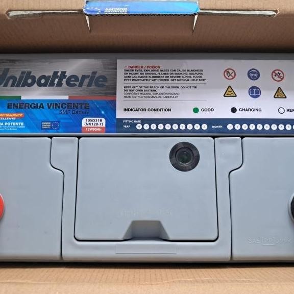 Aki Mobil Kering MF Unibatterie 95D31R 105D31R nx120-7R 95ah Hyundai