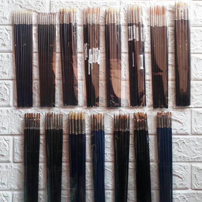 

ready Phoenix Kuas Lukis Premium Brush Round Flat Paket Bundling isi 10pcs