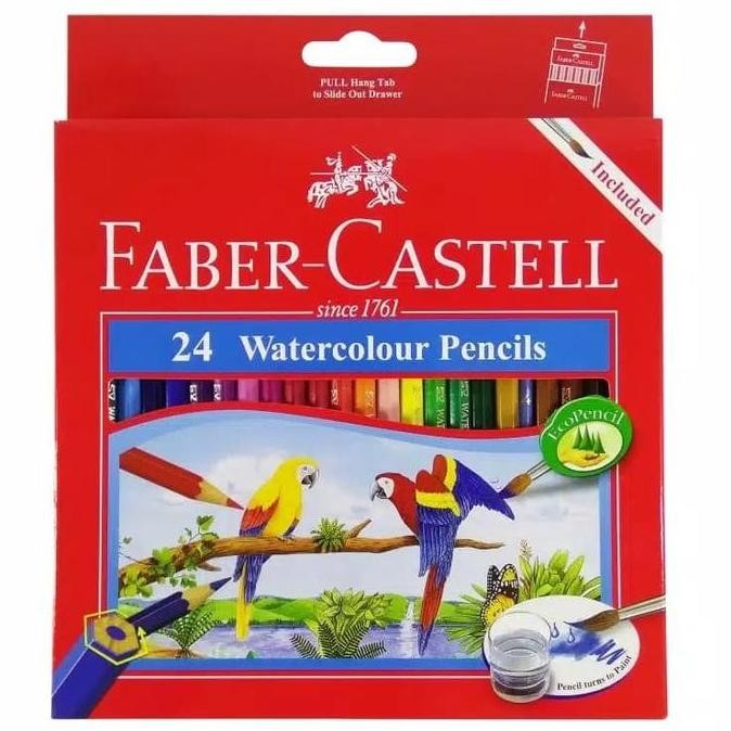 

ready Pensil Warna Faber Castell 24 Water Colour / Free Kuas