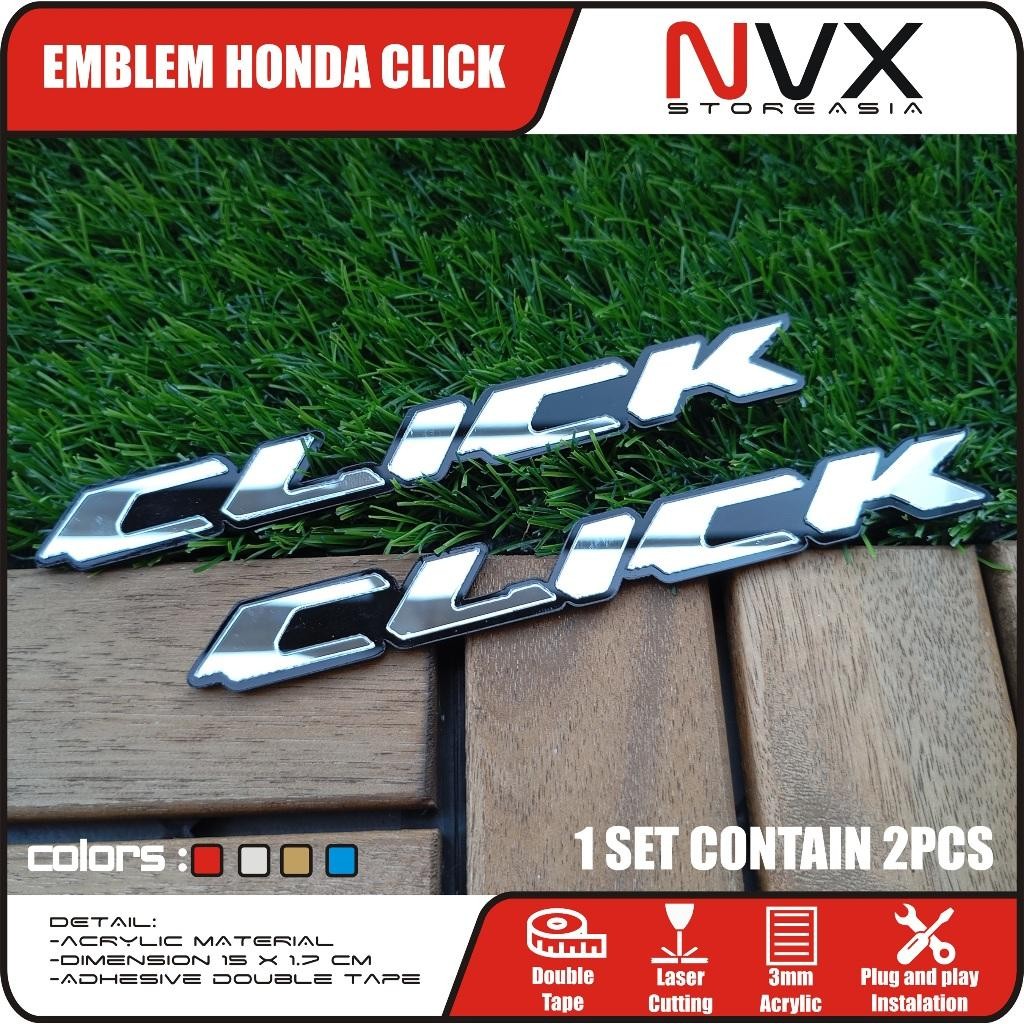 Tasya* 1 Set 2Pcs Emblem Honda Click 125I 150I Stiker Logo Timbul Vario 125 New Old 160 150 Sticker 