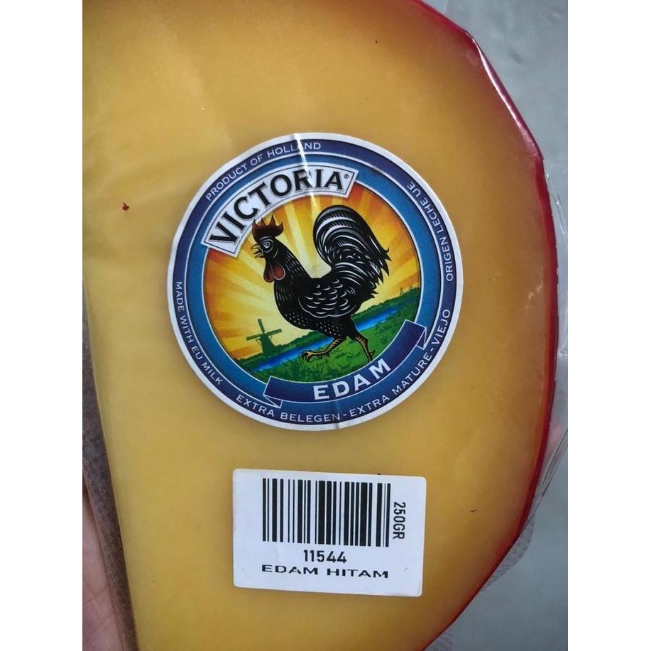 

Grosir Edam Victoria/Keju Edam Ayam Hitam Eceran 250Gr Untuk Kuker Dll