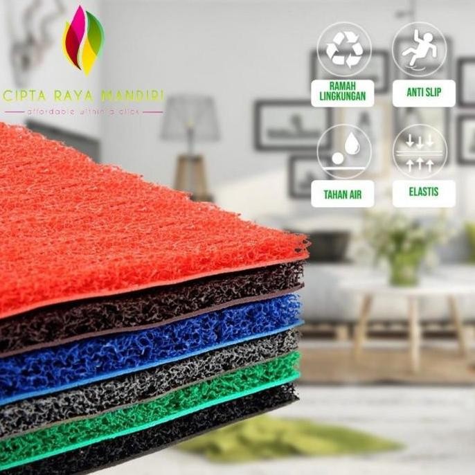 (CRM) Karpet Mie Meteran 50 x 120cm / Karpet Bihun Meteran / Keset Karpet Karet Mie Bihun POLOS Teba