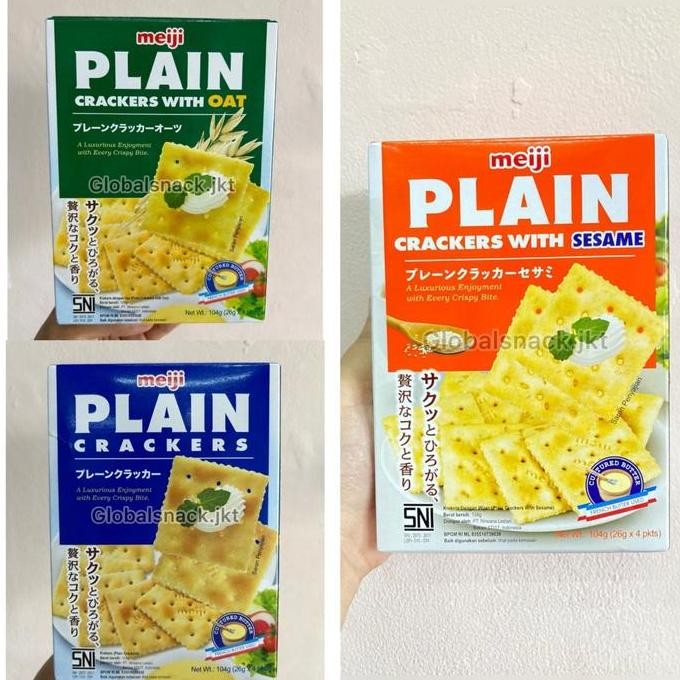 

Meiji Plain Crackers With Oat / Plain Cracker Original Jepang Promo