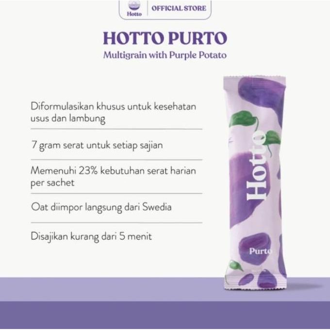 

Hotto Purto Sachet Multigrain Fiber Drink With Oatmeal / Oats Oat Meal Best Seller