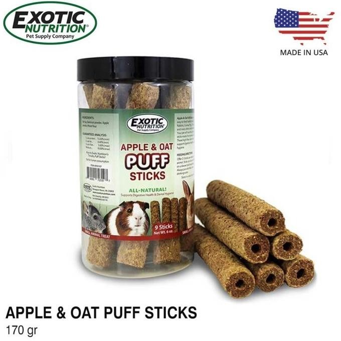 

Exotic Nutrition Apple & Oat Puff Sticks 170Gr Makanan Marnut Kelinci Best Seller