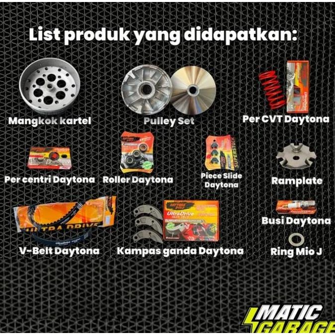PAKET FULL KOMPLIT CVT, MIO SPORTY - MIO KARBU, MIO J- FINO KARBU - SOUL GT 115/125, KIRIAN MATIC DA