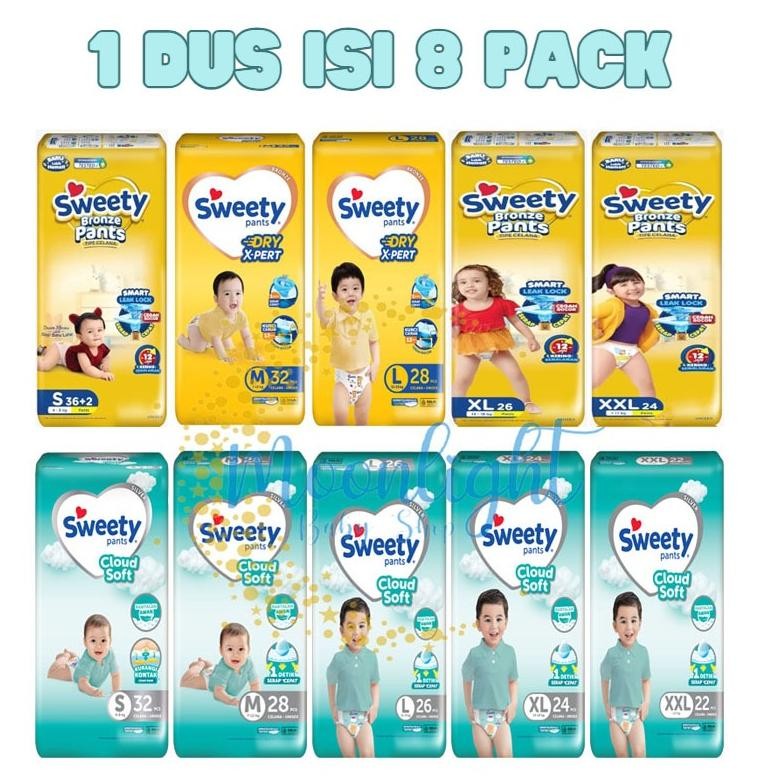 [1 DUS] POPOK BAYI SWEETY Bronze Comfort & Pants | Silver Pants AST