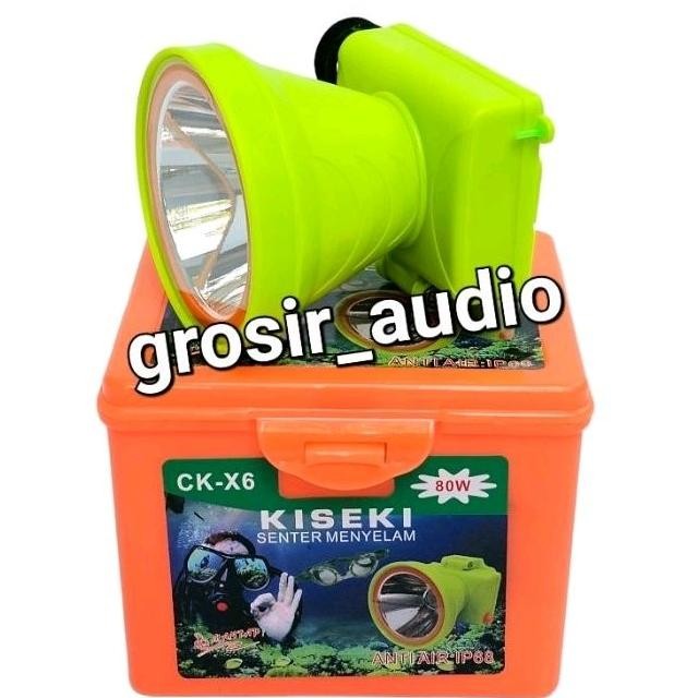 Produk Baru Senter Kepala Kiseki X6 80W Senter LED Tahan Air Senter Selam Original