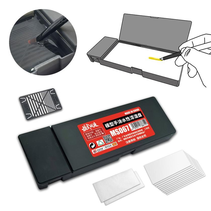 

Watercolor Pallete - Palet Cat Air Wet Palette Set + Brush Washer / Wet Palette Set For Acrylic Paints Palet Cat Moisture Hand Brush SV9