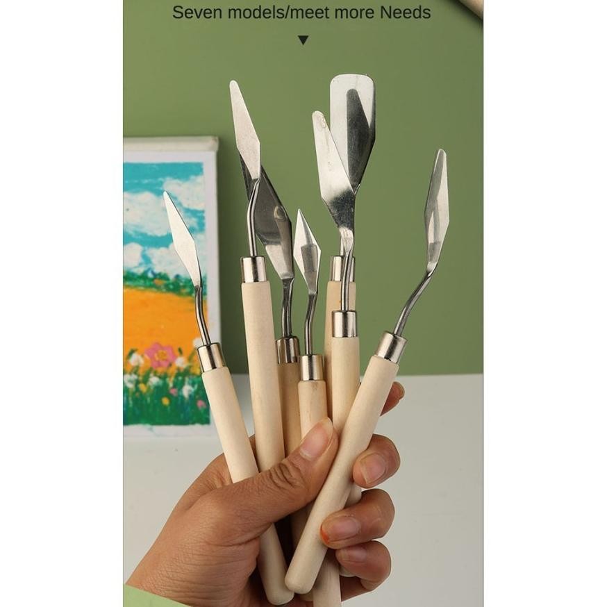 

Set Pisau Palet Lukis Melukis Cat Akrilik Painting Scraper Knife 7 PCS SV9