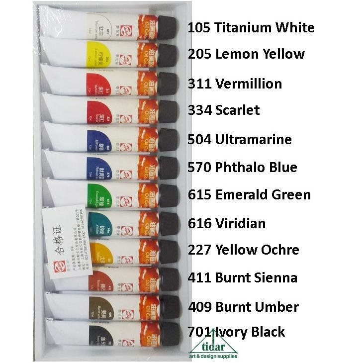

Cat Minyak Talens / Oil Colour / Color Set 12 x 12 ML Tube SV9