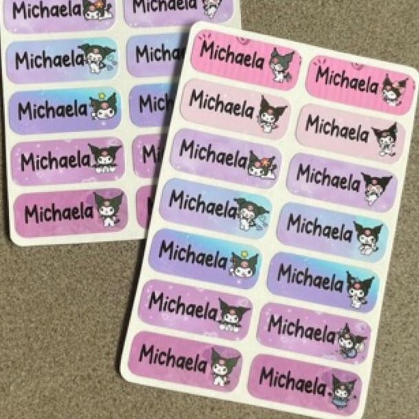 

Kuromi Cinamoroll Stiker Label Nama Waterproof Vinyl Custom 2 SV9