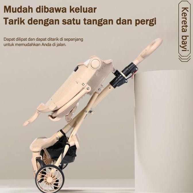 Lalamei Topborn Stroller Kereta Bayi Dua Arah Bisa Duduk Atau Berbaring Kinerja Biaya Tinggi Roda  S