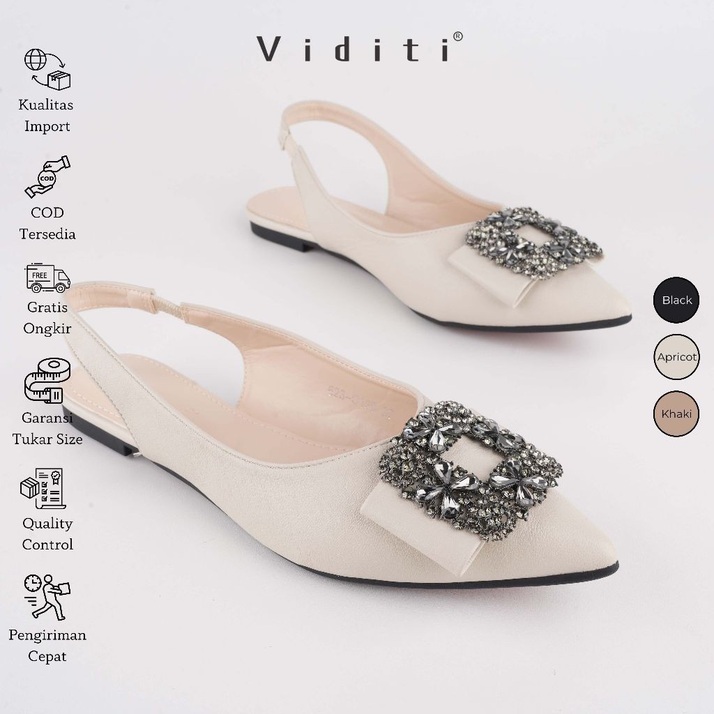 Viditi Popy Sling Back Flat Shoes | Shoes | Sepatu Import Wanita | Lepes | Teplek | Tali Belakang