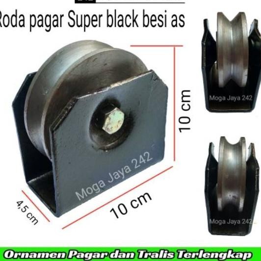 Roda Pintu Gerbang Roda Pagar Bla Besi As Ukuran 10Cm Roda Bubut Istimewa