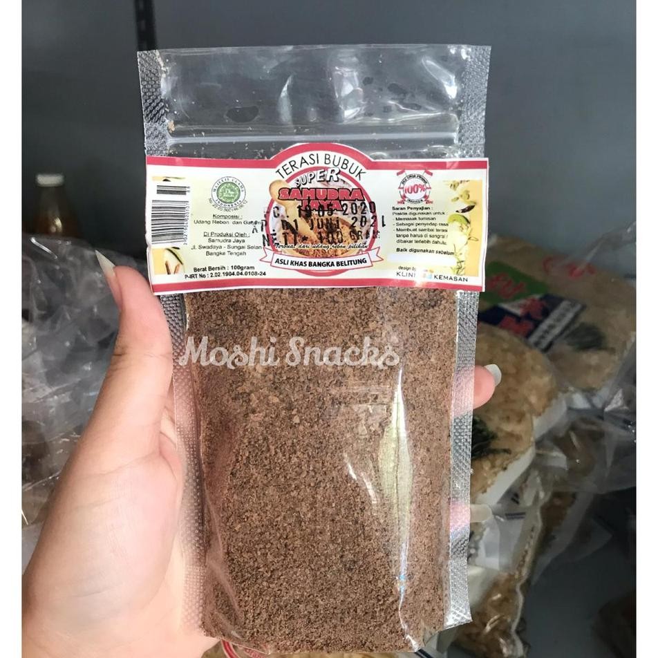 

Terasi Bubuk Samudra Jaya Bangka 100Gr Terasi Matang Bangka Belacan Bubuk