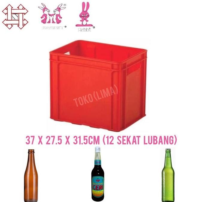 HARGA DISC - Krat Botol Sekat Isi 12 Rabbit 8008 Keranjang Botol Bir Kecap Bottle Crates Wadah Botol