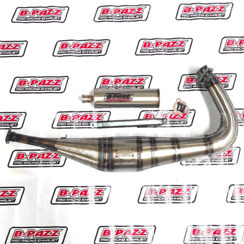 Knalpot B-PAZZ RX King Model Kolong CMS Perut Stainless / Galvanis Poles Vernis Silencer Aluminium