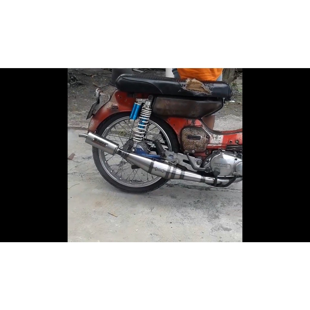 Knalpot B-PAZZ Yamaha V75 / V80 Model FIZR Full Stainless / Galvanis Poles Vernis Silencer Stainless