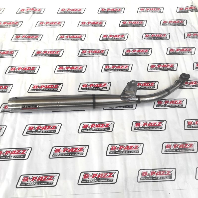Knalpot B-PAZZ Alfa / Sigma Model Lurus / Bambu Standar Racing Full Stainless / Galvanis Poles Verni